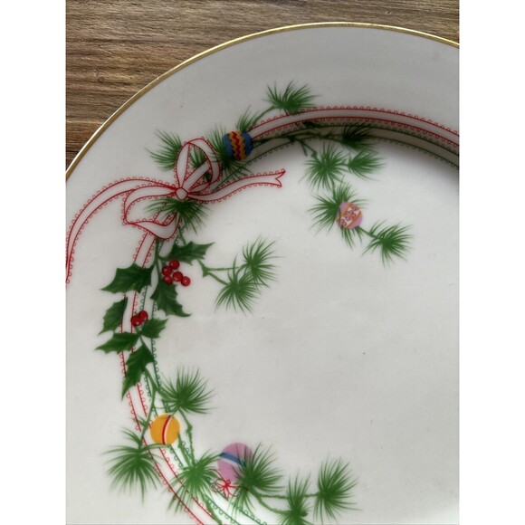 Vintage International UltraBone YULETIDE SEASON Set 4 Appetizer Plates Art Deco - Picture 5 of 6
